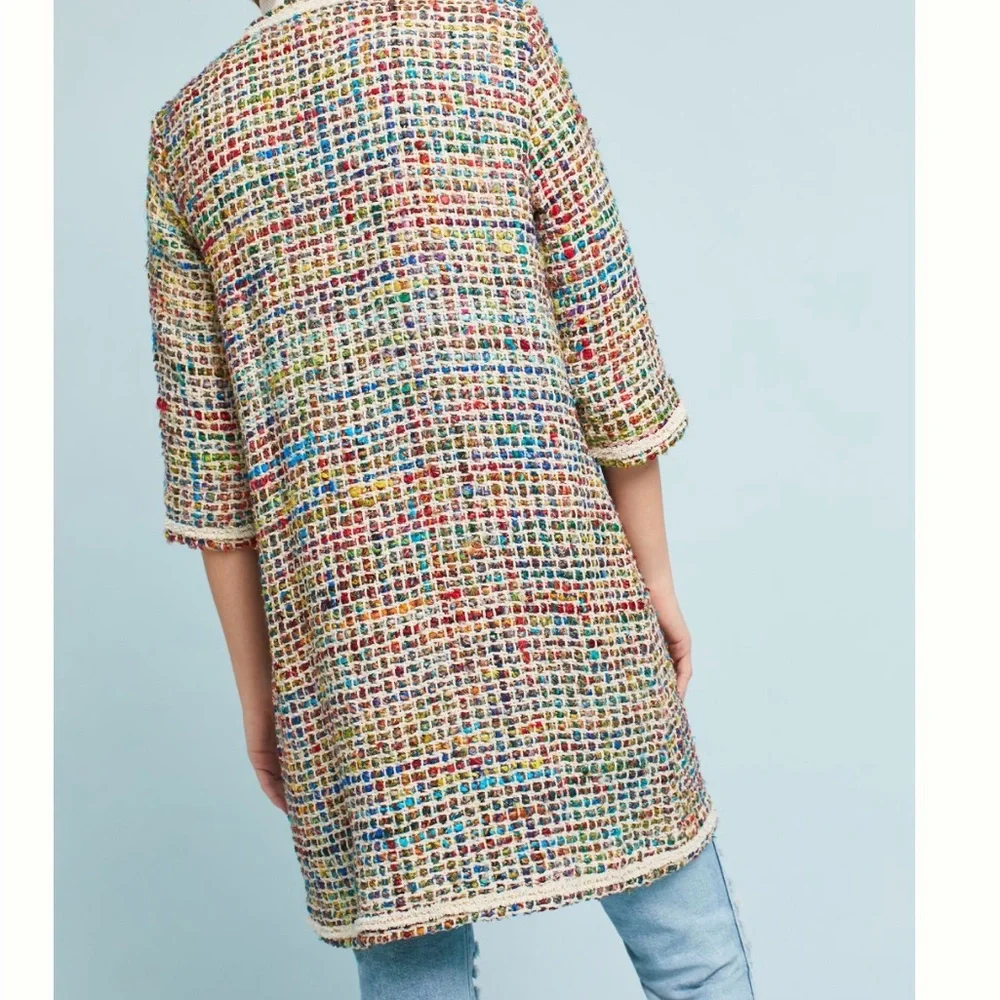 Anthropologie ett:twa Berwyn Tweed Jacket Multicolor Textured Coat - Picture 2 of 8